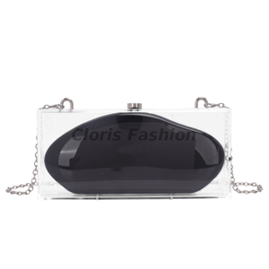 Graceful Black Acrylic Clutch Evening bag