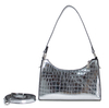 Chic Metal-colored Embossing Crossbody Baguette