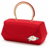 Plain Embroidery Top-handle Box Clutch Framed Bag