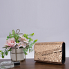 Rose-gold Envelope Clutch with Irrangular Half-flap Front