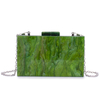 Fantastic Acrylic Green Clutch Glitering like Nebula