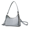 Chic Metal-colored Embossing Crossbody Baguette