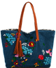 Delicate Embroidery Tote Shoulder Bag with Tassel