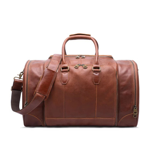 Durable Large Capacity Leather Nylon Duffel Travel Bag for Men