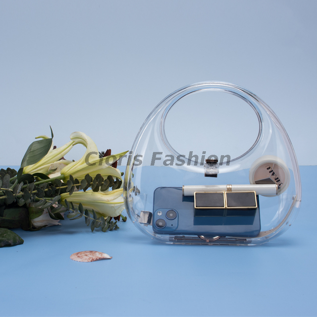 Transparent Crescent Moon-Shaped Acrylic Handbag