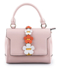 Adorable Pink Floral Crossbody Handbag with Half-flap Front