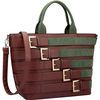 Contrasting-colored Large Capacity Tote Shopper Bag Adorned with Multiple Straps