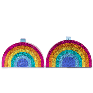 Acrylic Rainbow Glittering Clutch