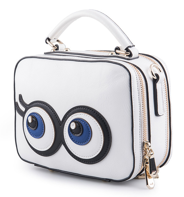 Eye Motif PU Leather Crossbody Handbag