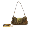 Chic Metal-colored Embossing Crossbody Baguette