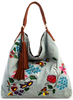 Delicate Embroidery Tote Shoulder Bag with Tassel