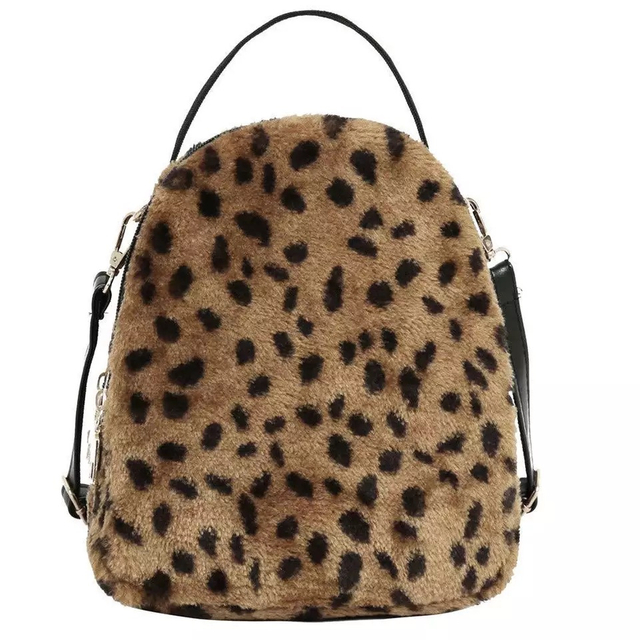 Animal Pattern Fake Fur Backpack