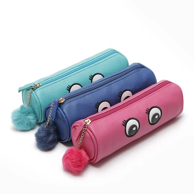 Lovely Patterned Cylindrical Large Capacity Pen Bag