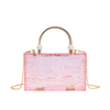 Pink Transparent Wavy Acrylic Handbag with Double Metal Handles