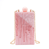 Chic Pink Patchwork Acrylic Evening Clutch