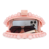 Adorable Pink Acrylic Handbag Surrounded by Beads