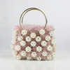 Graceful Pearl Beaded Handmade Handbag with Light Glod Hardware