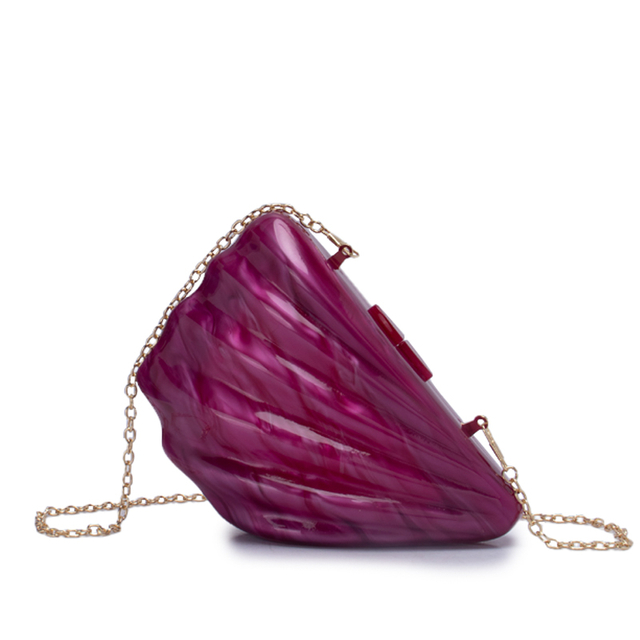 Redish Purple Acrylic Wing-shaped Clutch