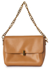 Soft Camel Leather Half-flap Crossbody Handbag