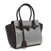 Elegant Silver PU Leather Handbag with Refined Details