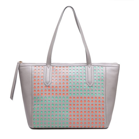 Fresh Coral Red and Mint Green Dotted Eyelet Bag Series