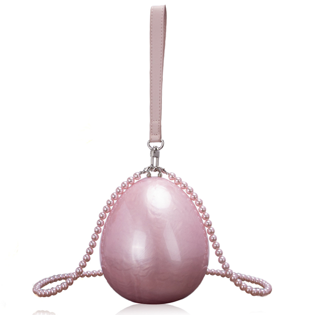 Adorable Pink Acrylic Egg-shaped Clutch