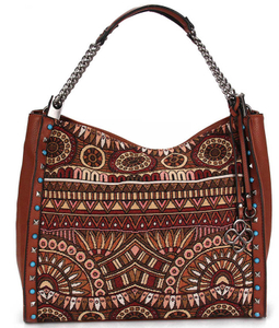 Multicolor Hippie Boho Ethic Large Capacity Embroidery Jacquard Hobo Tote Shoulder Bag