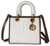 Elegant White and Brown Embossing Crossbody Handheld Handbag