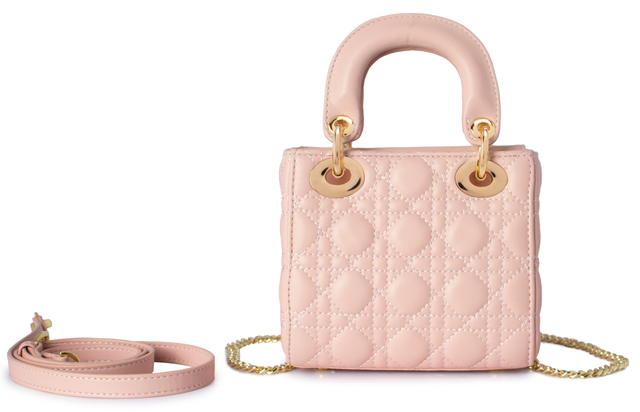 Graceful Pink Embossing Crossbody Handheld Handbag