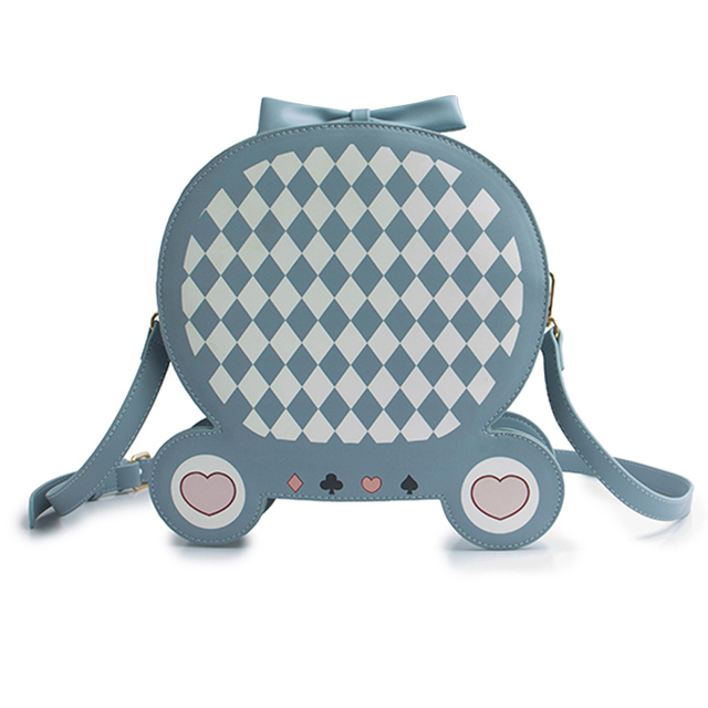 Geometric Constrasting Sitching Bag with Adorable Ear And Bow