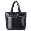 Stylish Black Nylon Embroidered Tote Bag