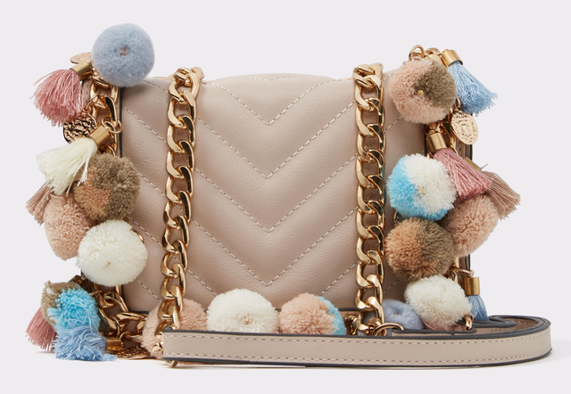 Attractive Crossbody Bag with Cute Pompom Ball and Tassel