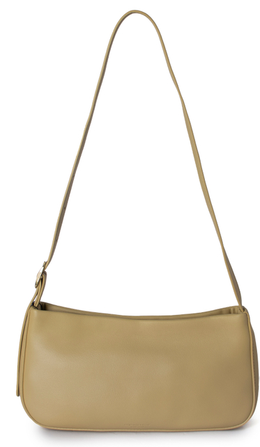 Chic Yellow Leather Baguette Shoulder Crossbody Handbag