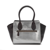Elegant Silver PU Leather Handbag with Refined Details
