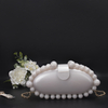 Elegant White Acrylic Handbag Surrounded by Beads