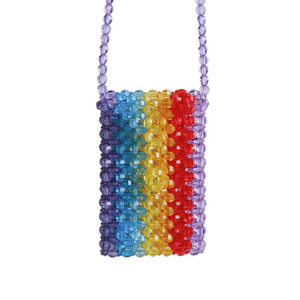 Fantastic Colorful Rainbow-like Beaded Handmade Handbag