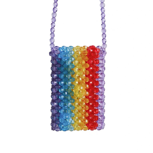 Fantastic Colorful Rainbow-like Beaded Handmade Handbag