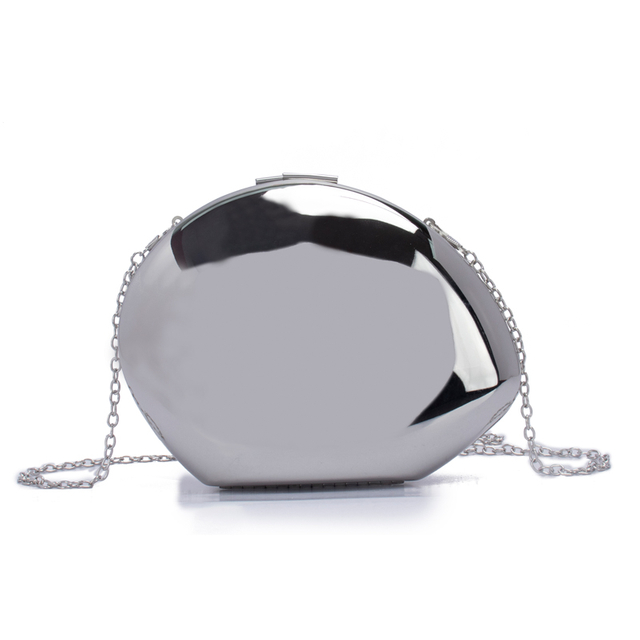 Irregular Shimmering Silver Shell Bag