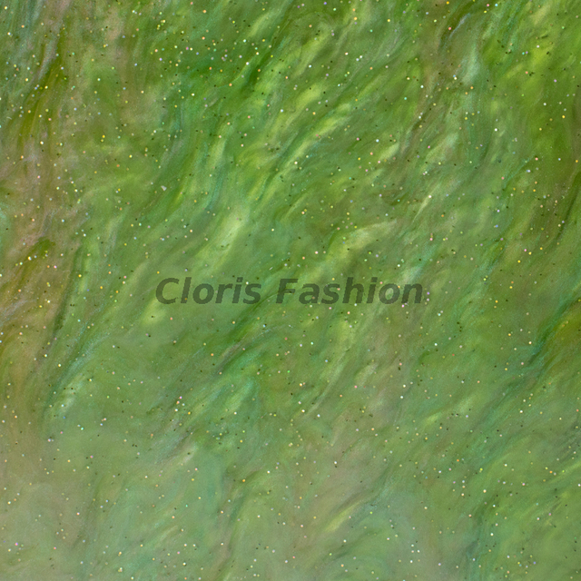Fantastic Acrylic Green Clutch Glitering like Nebula
