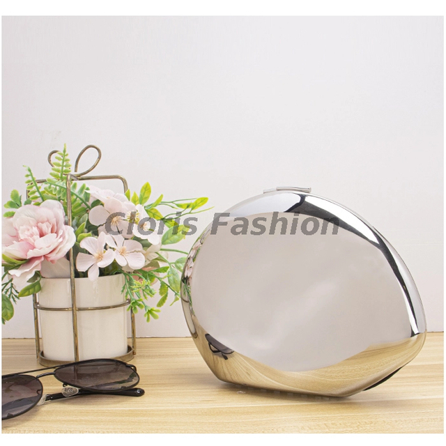 Irregular Shimmering Silver Shell Bag