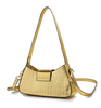 Chic Metal-colored Embossing Crossbody Baguette