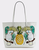 Chic Embroidery PU Leather Tote Shoulder Bag