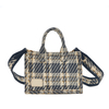 Classic Checkered Tote Bag with Coordinated Pouch
