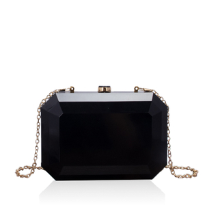 Elegant Delicate Classic Black Acrylic Octagonal Clutch