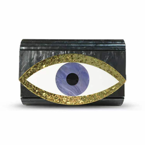 Eye Motif Acrylic Clutch Evening Handbag