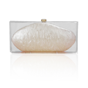 Graceful Acrylic Marble Clutch Evening Bag