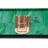 Sophisticated Green Wavy Patchwork Acrylic Evening Clutch