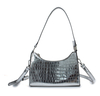 Chic Metal-colored Embossing Crossbody Baguette