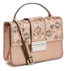 Adorable Pink Floral Crossbody Handbag with Half-flap Front