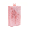 Chic Pink Patchwork Acrylic Evening Clutch